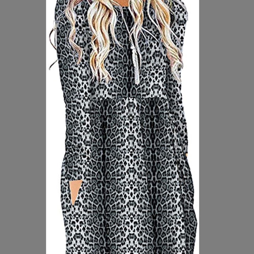 Snow leopard print dress